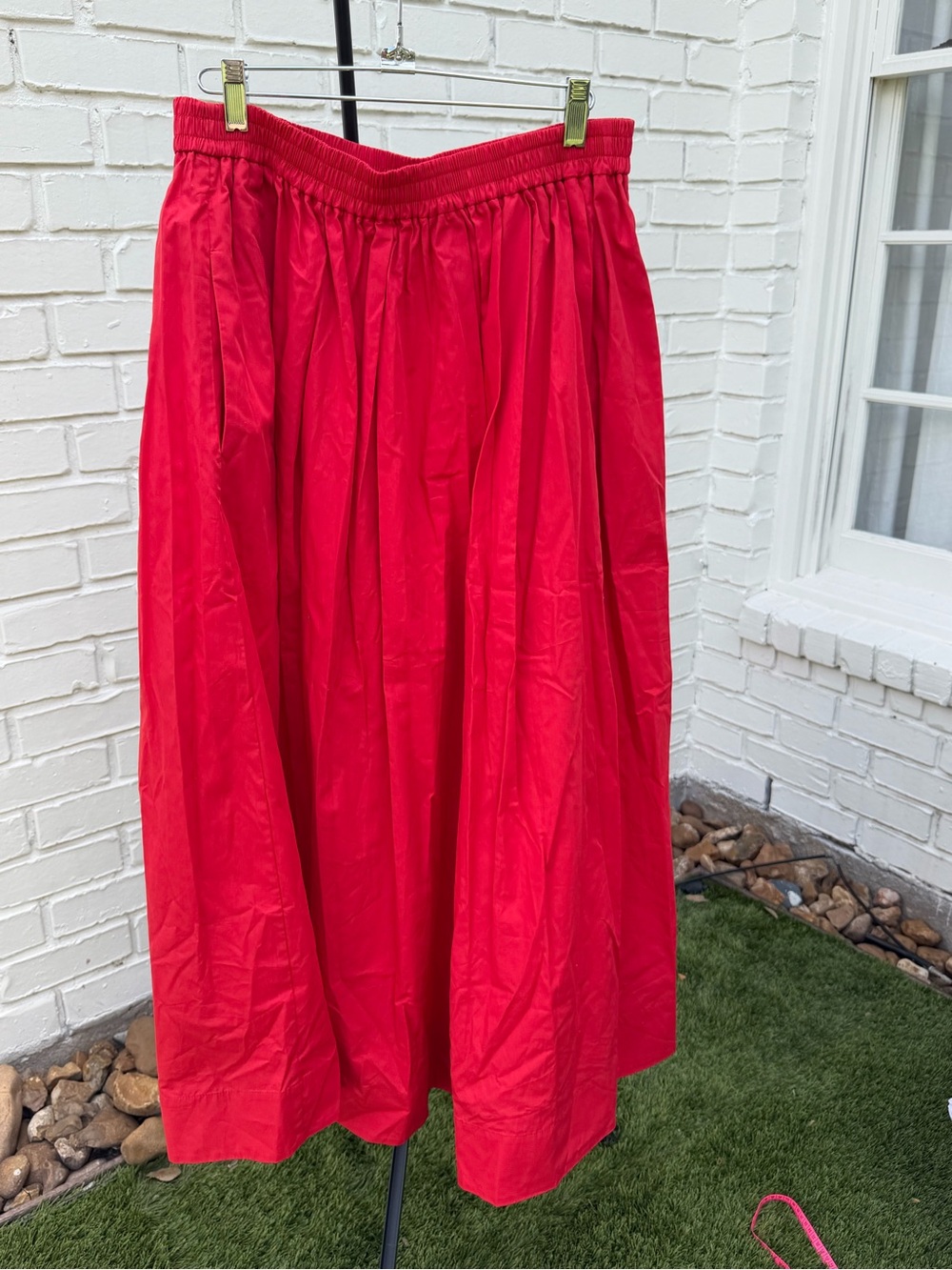 Maeve Anthropologie Red Maxi Skirt NWT Medium Elastic Waist Pockets - Picture 8 of 15